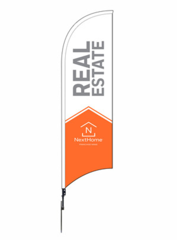 Real Estate Feather Flag Unit, 12-Foot- Printed on both sides